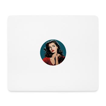 Die moderne Frau im Retro-Stil - Mousepad (Querformat) - Weiß - Vorne