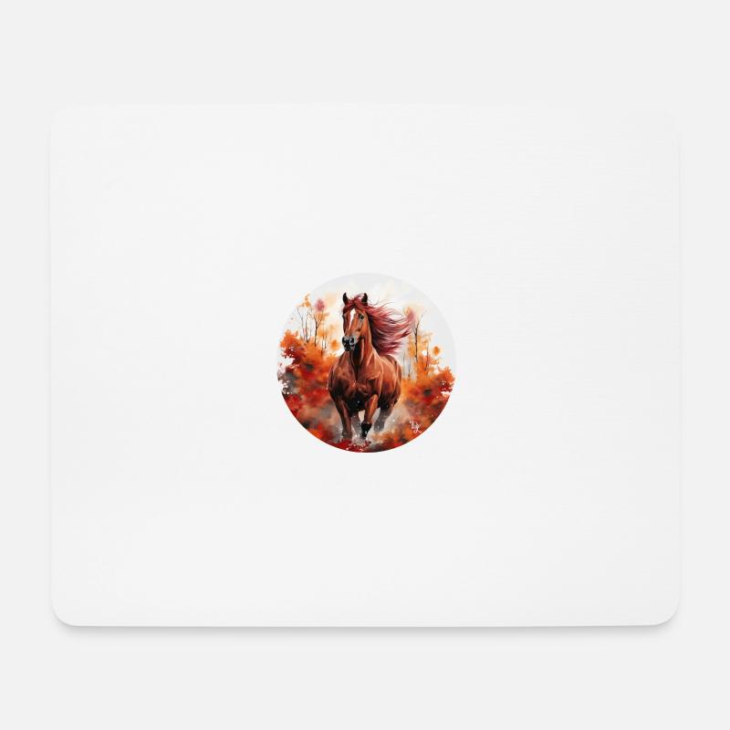 Fuchsfarbenes Pferd 💖 - Mousepad (Querformat) - Weiß