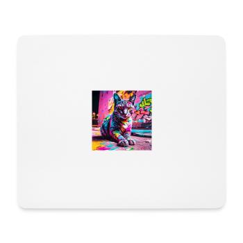 Katze Grafitti - Mousepad (Querformat) - Weiß - Vorne