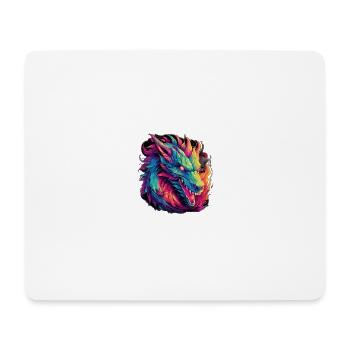 Feuerdrache - Mousepad (Querformat) - Weiß - Vorne