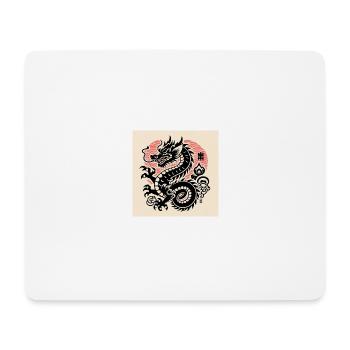 Japanischer Holzschnitt Drache – Traditionelle mythische Kunst - Mousepad (Querformat) - Weiß - Vorne