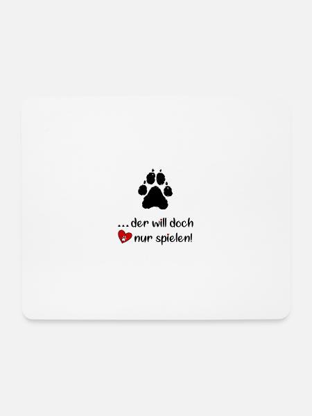He just wants to play! Dog love 🐾💖 - Mouse Pad (horizontal) - white