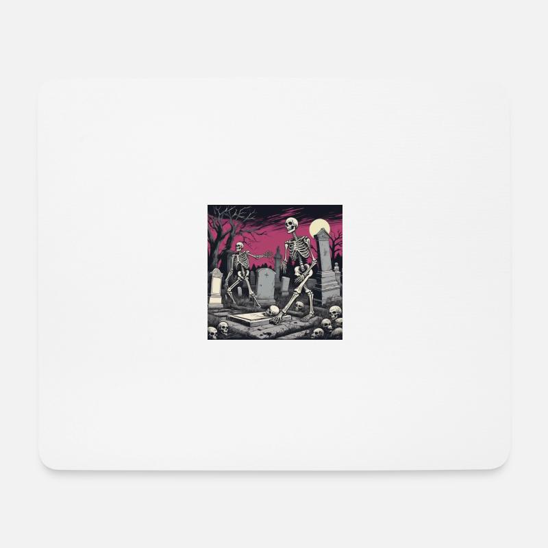 Skelett Freunde - Mousepad (Querformat) - Weiß