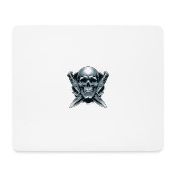 Twin Blades: Skull Between Daggers - Mouse Pad (horizontal) - white - Front