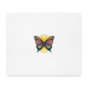 papillon multicolore - Tapis de souris (format paysage) - blanc - Devant