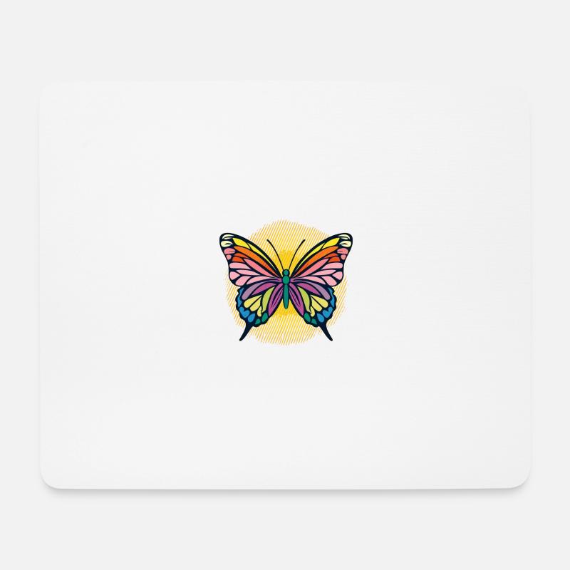 Mehrfarbiger Schmetterling - Mousepad (Querformat) - Weiß