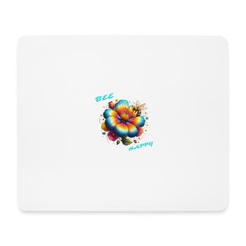 Abeille heureuse - Tapis de souris (format paysage) - blanc - Devant
