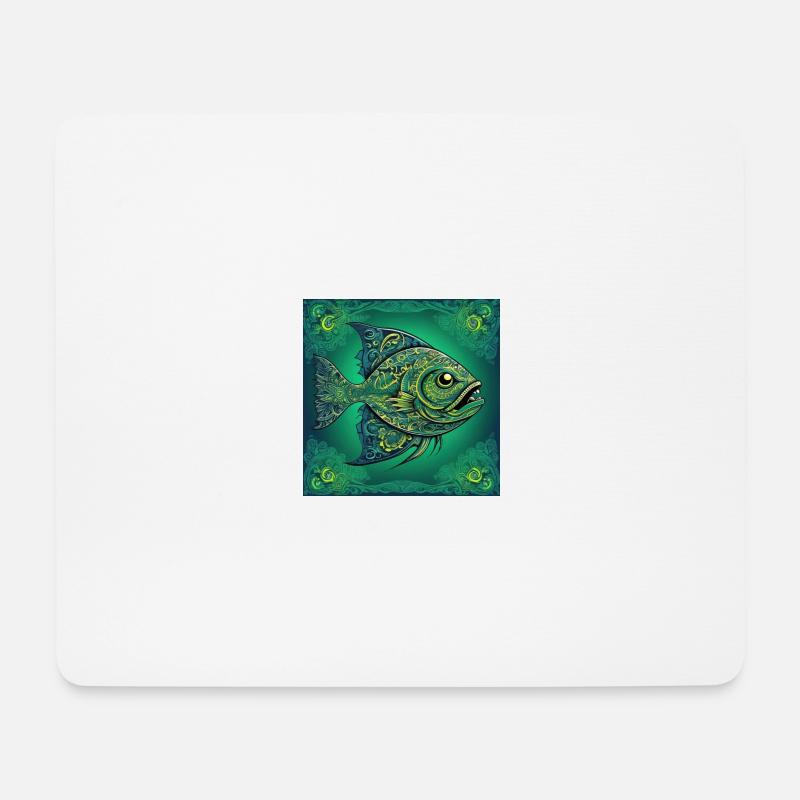 Piranha Fish Omnivore - Mouse Pad (horizontal) - white