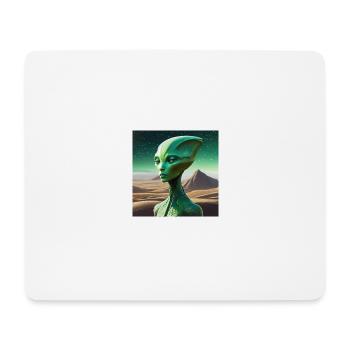 Alien vert - Tapis de souris (format paysage) - blanc - Devant