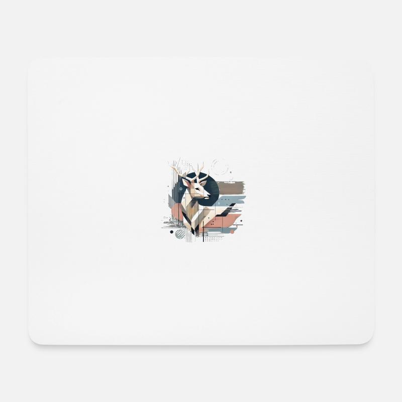 Modern Hirsch Design #3 - Mousepad (Querformat) - Weiß