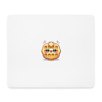Waffel kawaii Waffel süß - Mousepad (Querformat) - Weiß - Vorne