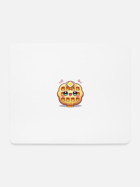 Waffle kawaii waffle cute - Mouse Pad (horizontal) - white