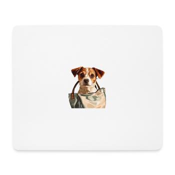 Carry Pup – Le compagnon fidèle de chaque instant - Tapis de souris (format paysage) - blanc - Devant