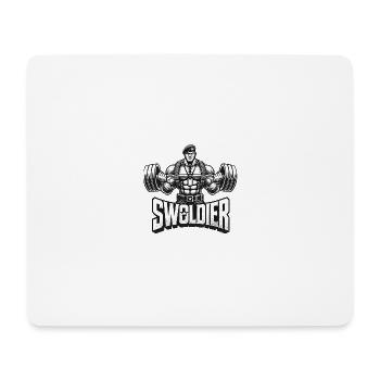 Swoldier, muskulöser, im Army-Stil - Mousepad (Querformat) - Weiß - Vorne
