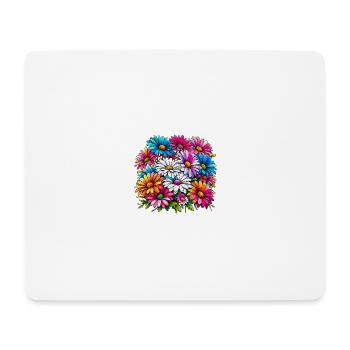 Colourful Daisy Drawing - Mouse Pad (horizontal) - white - Front