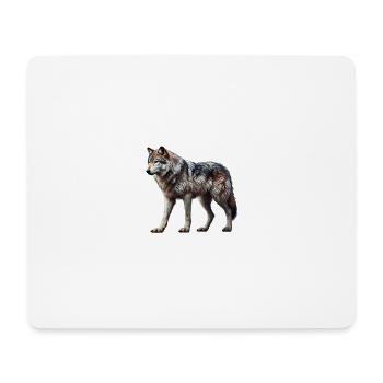 Wolf - Mousepad (Querformat) - Weiß - Vorne