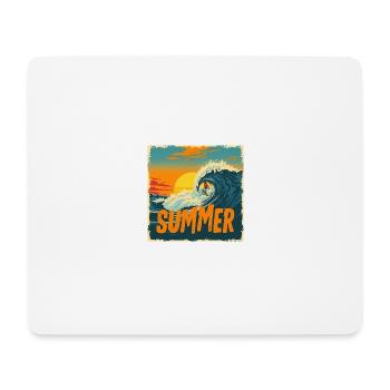 Summer Surf – Retro Wave Ride! - Mousepad (Querformat) - Weiß - Vorne