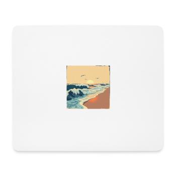 Endless Waves – Retro Beach Vibes - Mousepad (Querformat) - Weiß - Vorne