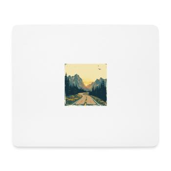 Endless Roads – Retro Mountain Adventure - Mousepad (Querformat) - Weiß - Vorne
