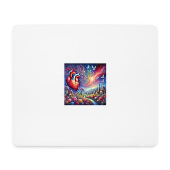 Das schwebende Herz - Mousepad (Querformat) - Weiß - Vorne