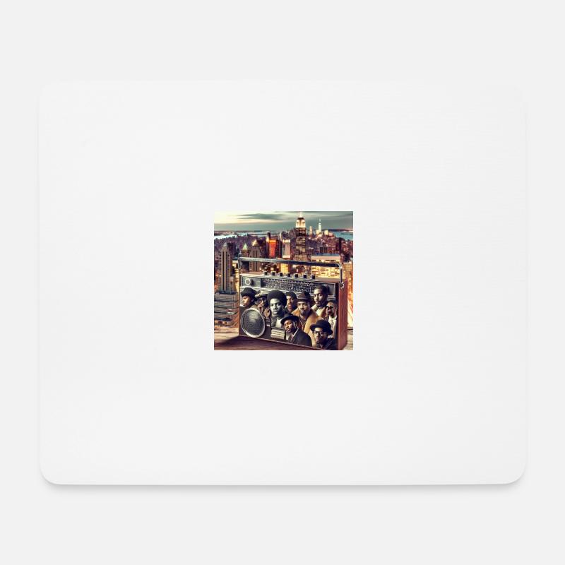 Hip Hop Legenden mit Ghettoblaster in New York - Mousepad (Querformat) - Weiß