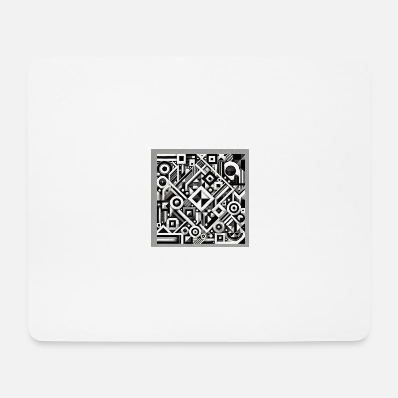 Black and white chaos - Mouse Pad (horizontal) - white
