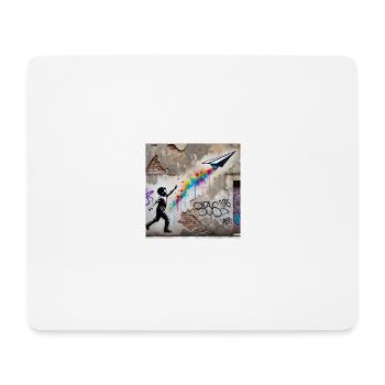Kein Banksy - Flug der Fantasie - Mousepad (Querformat) - Weiß - Vorne