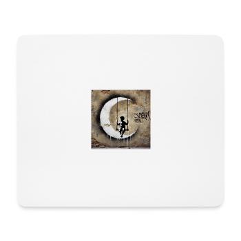 Kein Banksy - Schaukeln mit dem Mond - Mousepad (Querformat) - Weiß - Vorne
