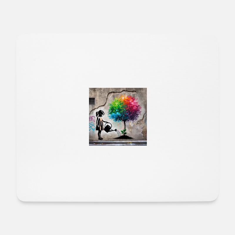 Kein Banksy - Wachstum im Beton - Mousepad (Querformat) - Weiß