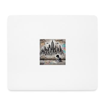 Kein Banksy - Die Stadt in Kinderhand - Mousepad (Querformat) - Weiß - Vorne