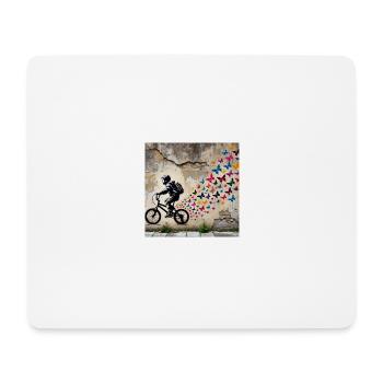 Kein Banksy - Freiheit auf zwei Rädern - Mousepad (Querformat) - Weiß - Vorne