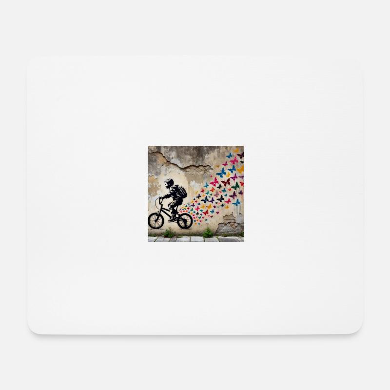 Kein Banksy - Freiheit auf zwei Rädern - Mousepad (Querformat) - Weiß