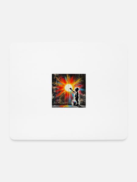 Kein Banksy - Malen gegen die Dunkelheit - Mousepad (Querformat) - Weiß