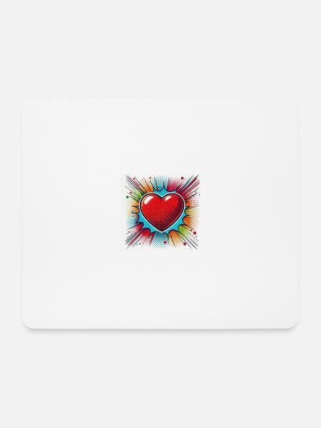 Herzpopart - Mousepad (Querformat) - Weiß