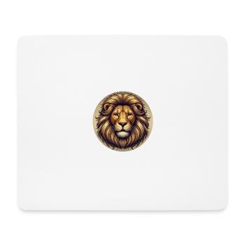 Tête de lion - Tapis de souris (format paysage) - blanc - Devant
