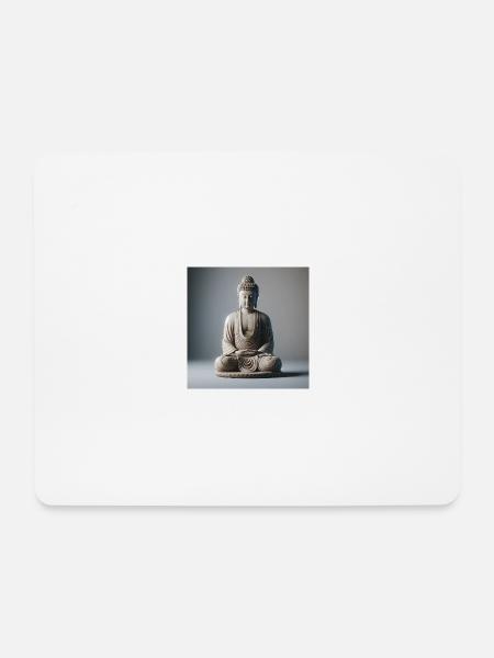 3D Buddha - Mousepad (Querformat) - Weiß