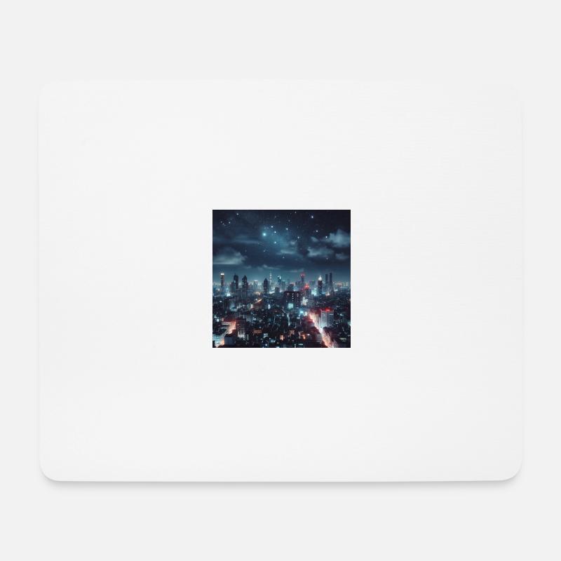 Stadtbild bei Nacht - Mousepad (Querformat) - Weiß