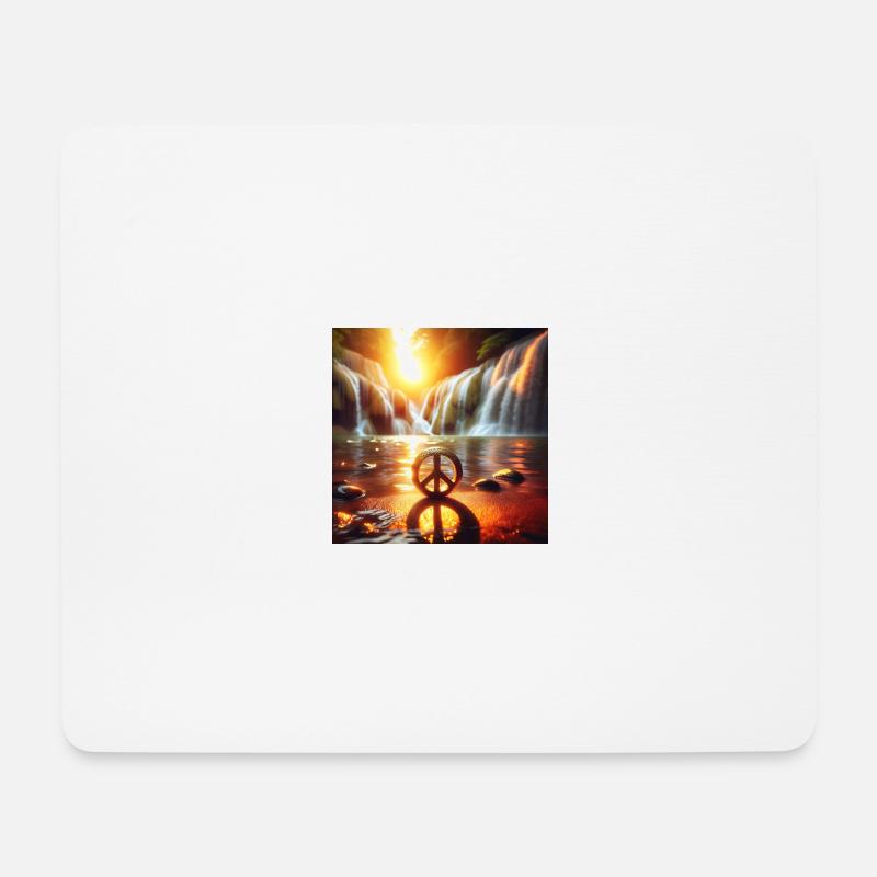 Peac Zeichen - Mousepad (Querformat) - Weiß