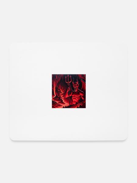 Teufel mit Dreizack - Mousepad (Querformat) - Weiß