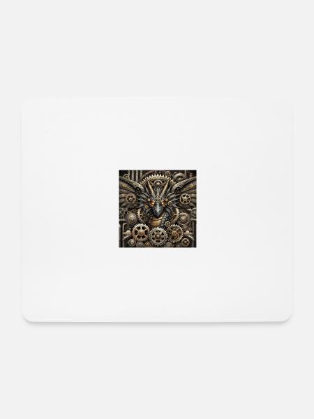 Steampunk Drachen Lord - Mousepad (Querformat) - Weiß