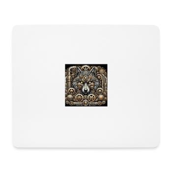 Mecha Wolf Steampunk Guardian - Mouse Pad (horizontal) - white - Front