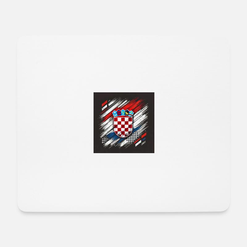 Kroatische Flagge im 3D-Riss-Effekt – Patriotische - Mousepad (Querformat) - Weiß