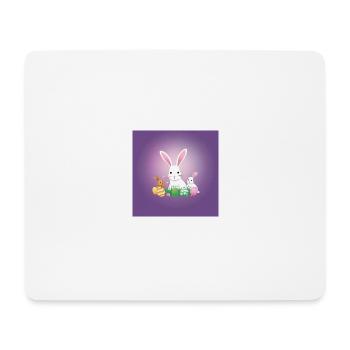 Glückliche Osterhasen Familie - Mousepad (Querformat) - Weiß - Vorne
