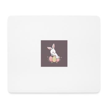 Osterhase auf Abenteuer - Mousepad (Querformat) - Weiß - Vorne