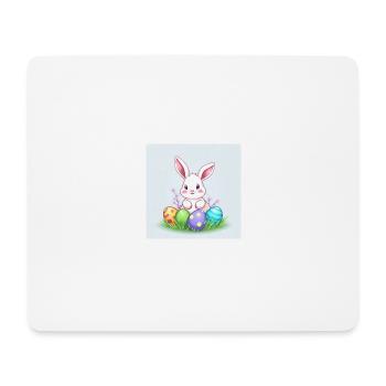 Osterhase und bunte Freude - Mousepad (Querformat) - Weiß - Vorne