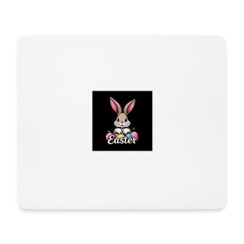 Bunte Ostern mit Hase - Mousepad (Querformat) - Weiß - Vorne