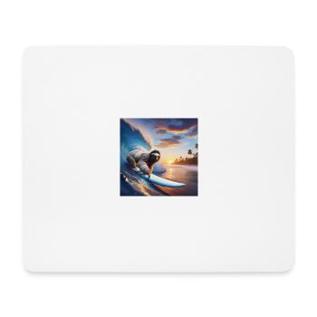 Sloth Wanderer Surfer - Mouse Pad (horizontal) - white - Front