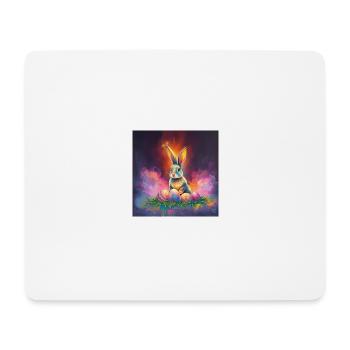 Hasenparty & Eierregen - Mousepad (Querformat) - Weiß - Vorne