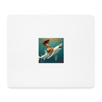 Balade avec requin - Tapis de souris (format paysage) - blanc - Devant