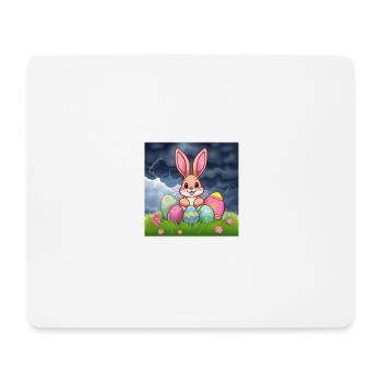 „Hoppelhase im Eierland“ - Mousepad (Querformat) - Weiß - Vorne